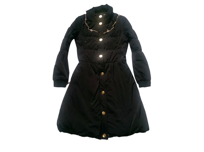 Love Moschino Coats, Outerwear Black Polyester Wool Elastane  ref.47632